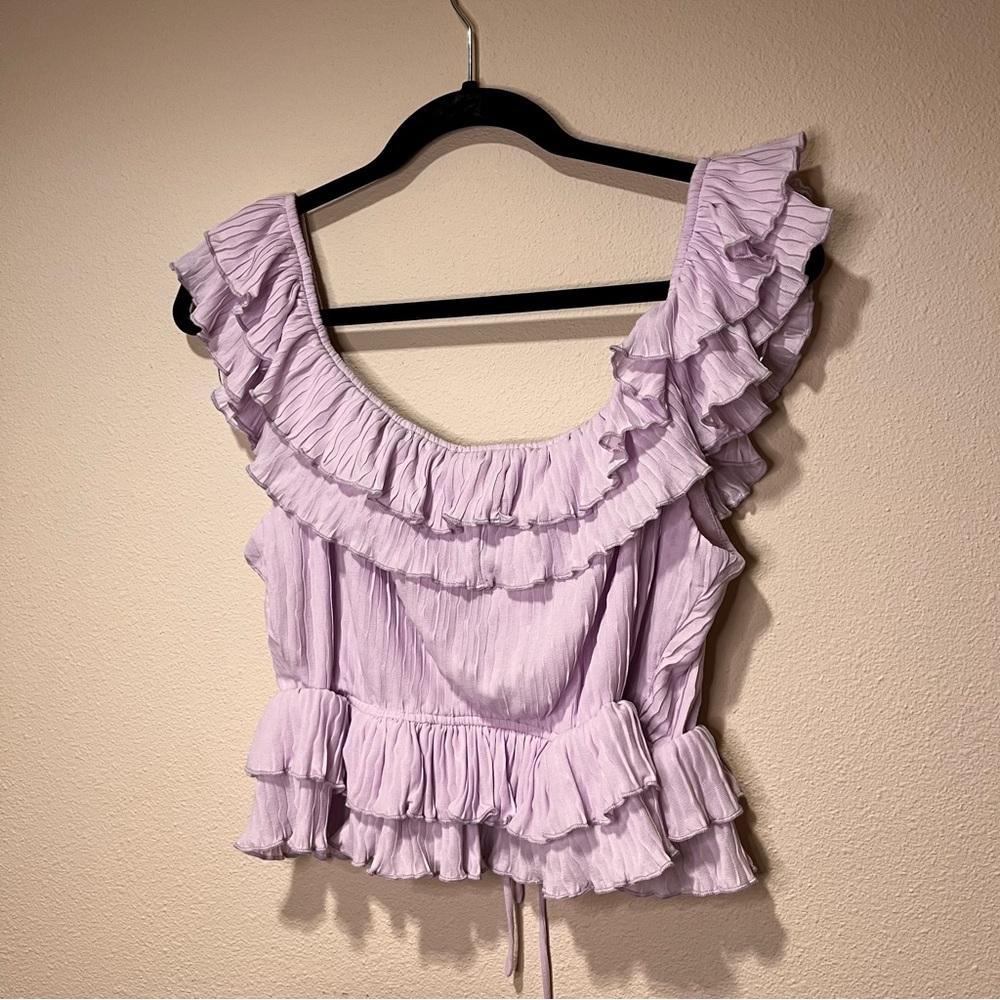 Astr Lilac Ruffled Blouse - Picture 5 of 10